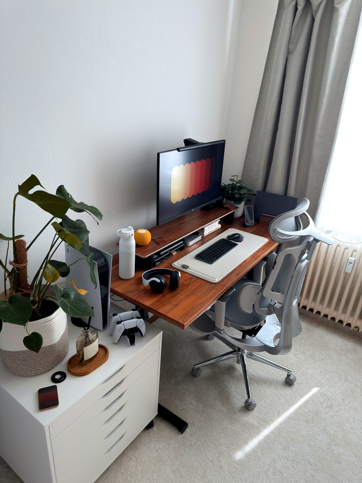 A modern home office desk setup